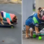Maak kennis met Chowder: de bulldog die viral gaat met zijn skateboardtrucs