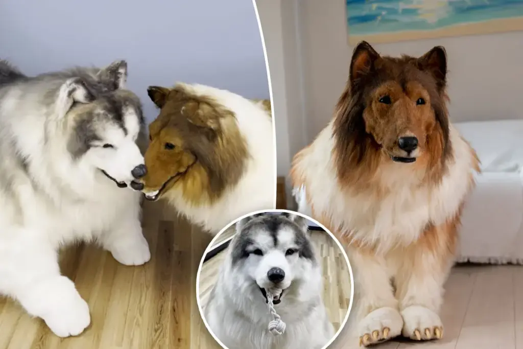 Toco de menselijke collie vindt een hondenmaatje: een Alaskaanse Malamute
