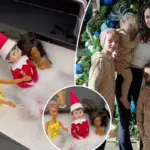 Mijn man zette onze Elf on the Shelf in een gewaagde positie — en moet nu plaatsmaken