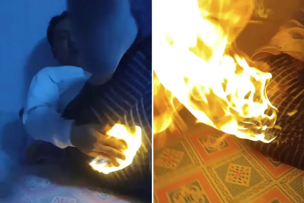 Man uit China zet per ongeluk zijn broek in brand door bizarre scheetgrap