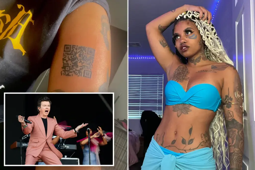 De perfecte ‘Rickroll’-tattoo? Deze vrouw uit Las Vegas geeft nooit op