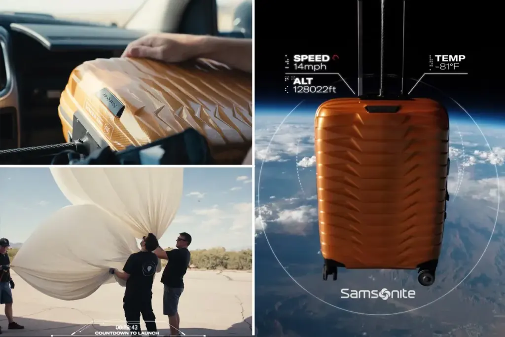 Samsonite lanceert koffer in de ruimte — en laat hem crashen