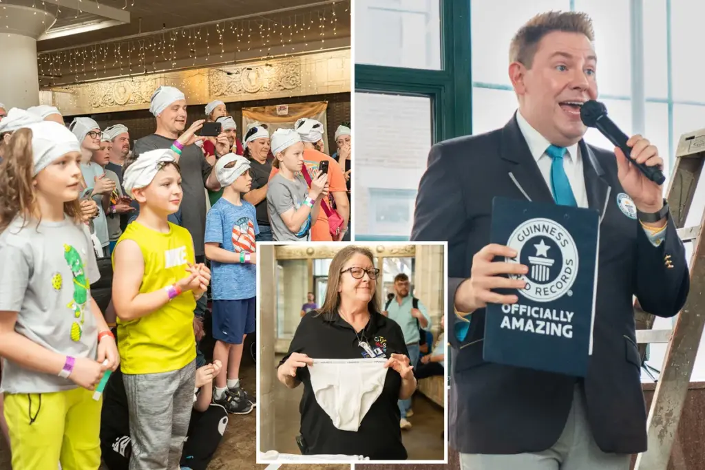 Missouri museum verbreekt wereldrecord met groep mensen met ondergoed op hun hoofd