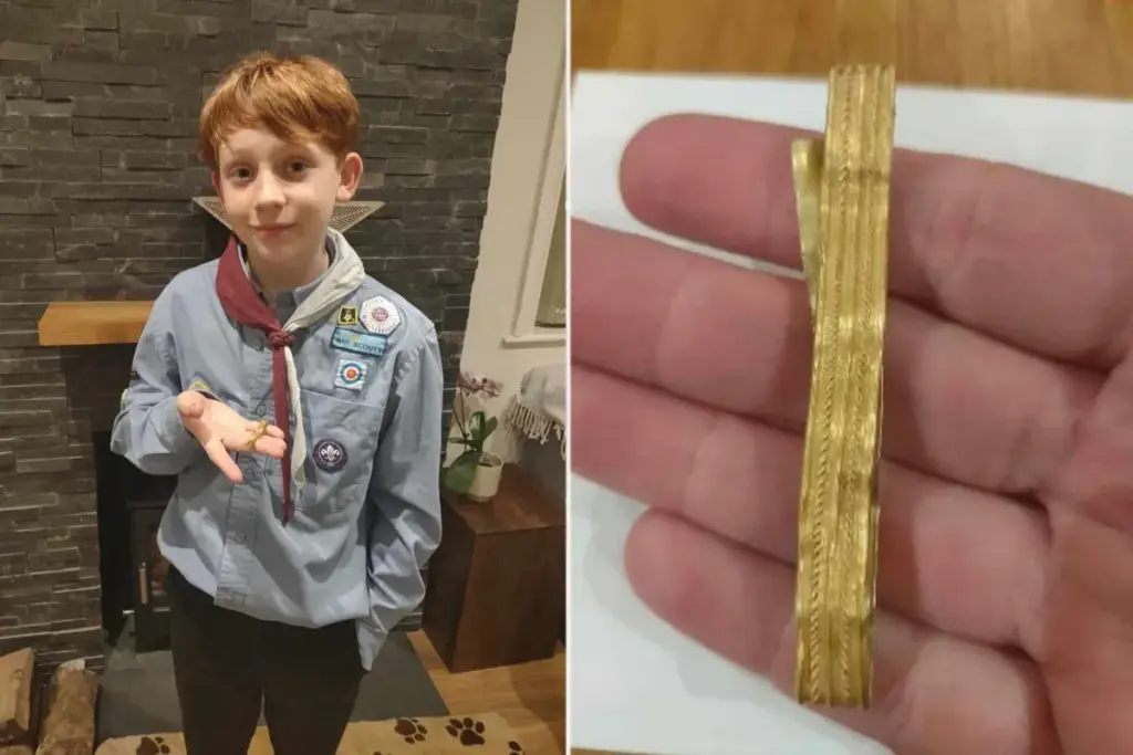 Jongen uit Bognor vindt eeuwenoude Romeinse gouden armring tijdens wandeling