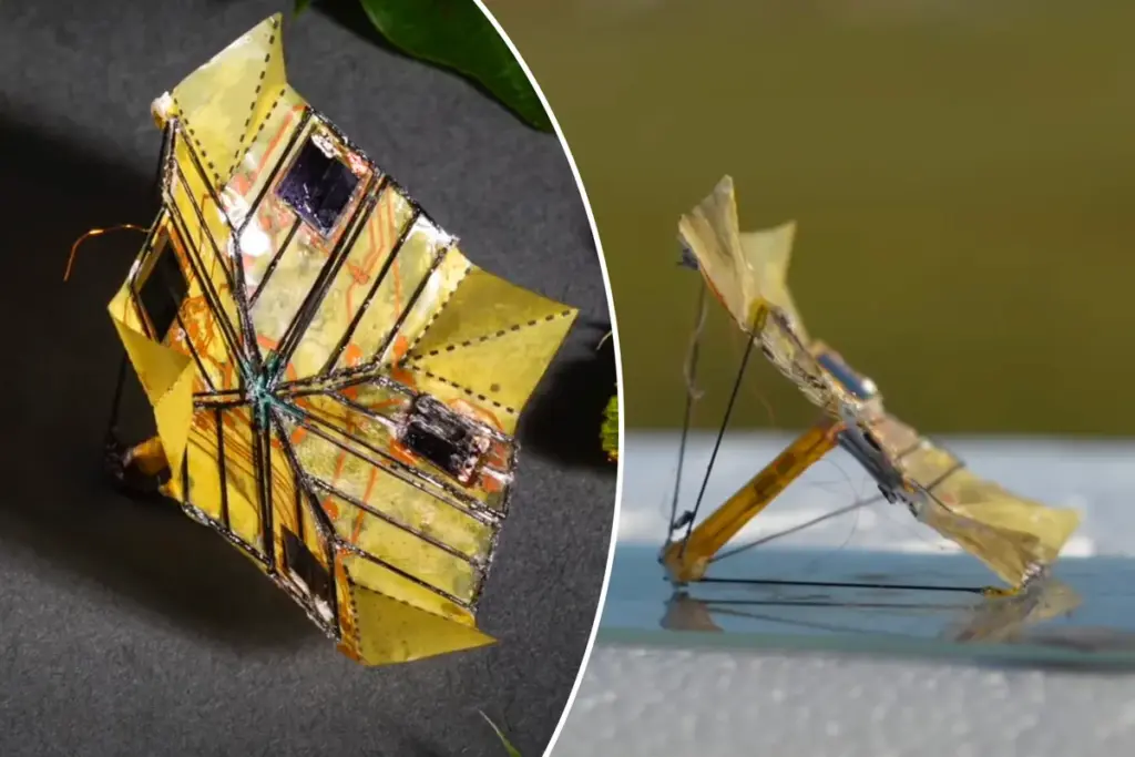 Batterijloze vliegende robots vouwen zich om in de lucht dankzij origami