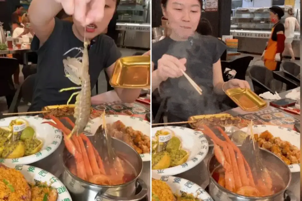 Levende garnaal valt hotpot-gast aan in bizarre video