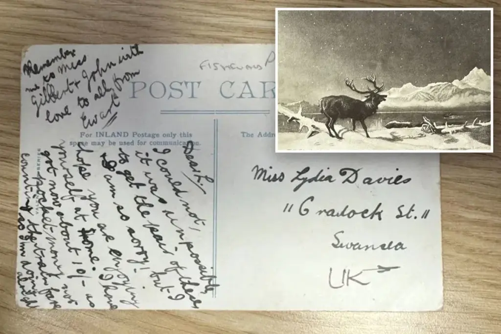 Ansichtkaart arriveert 121 jaar te laat op adres in Swansea