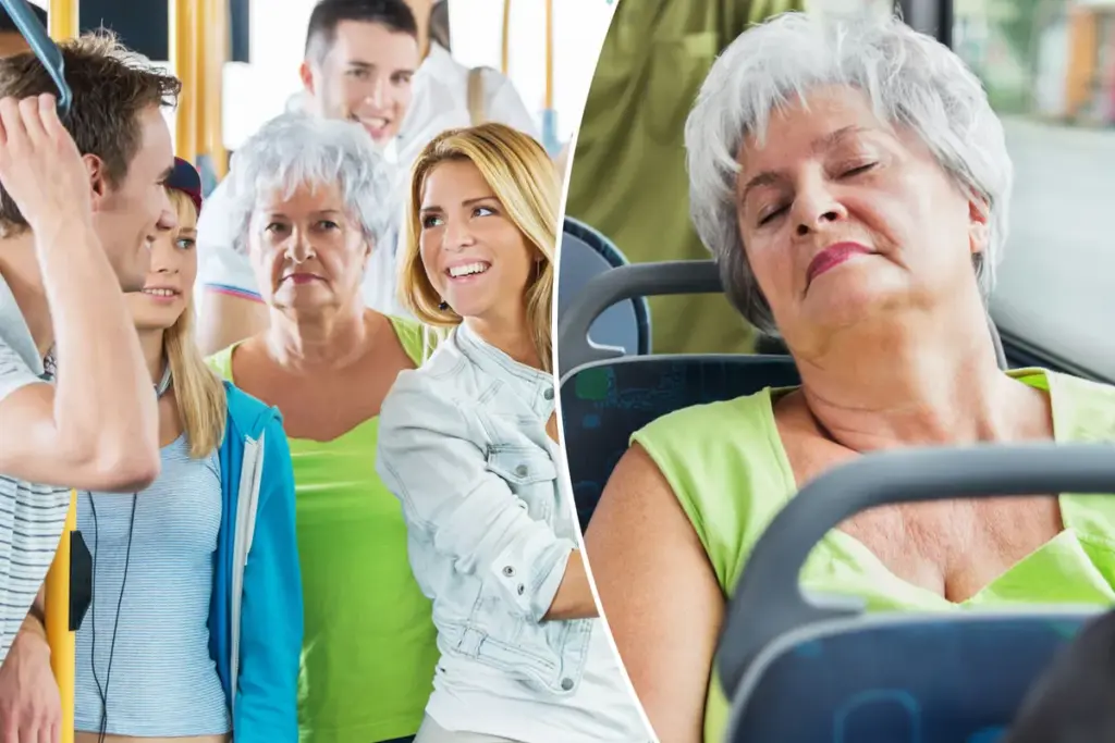 Ik weigerde mijn busstoel af te staan — dus ging een oudere dame op mijn schoot zitten