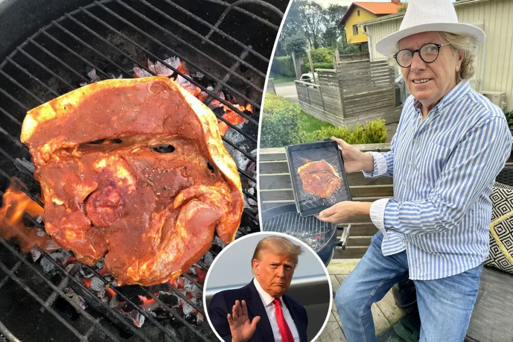 Biefstuk op barbecue lijkt sprekend op Donald Trump – Zweed heeft hilarische vondst