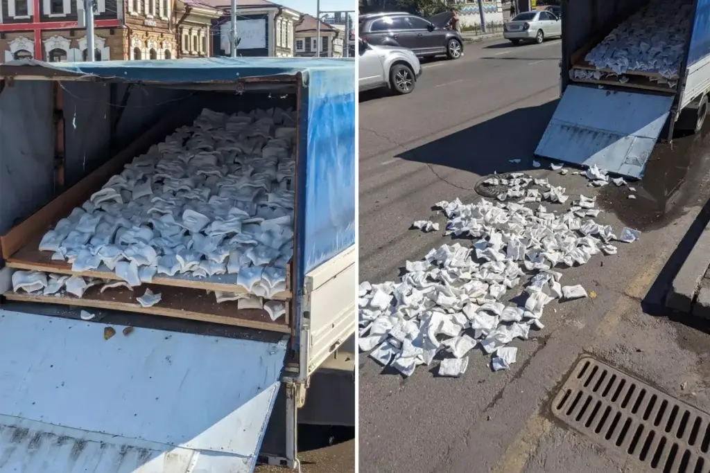 Honderden vagina-gipsafdrukken vallen op straat na ongeluk in Irkoetsk