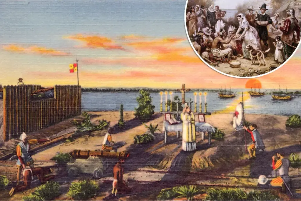 De eerste Thanksgiving was niet in Plymouth, maar in Florida — al 56 jaar eerder